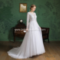 newest style stand collar women plus size lady bridal muslim wedding dress ball gown